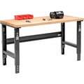 Global Industrial Adjustable Height Workbench, 60 x 30in, Birch Square Edge, Black 318912BK